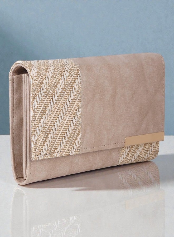 DOSYSO Wallet for Women Girls Stylish Latest Floral Faux Leather with Phone Space Coin Compartment Mobile Storage 4 Card Slots Holder Cash Zip Pockets Hand Clutch for Daily Use Ladies Long Purse (Biege) - Image 2